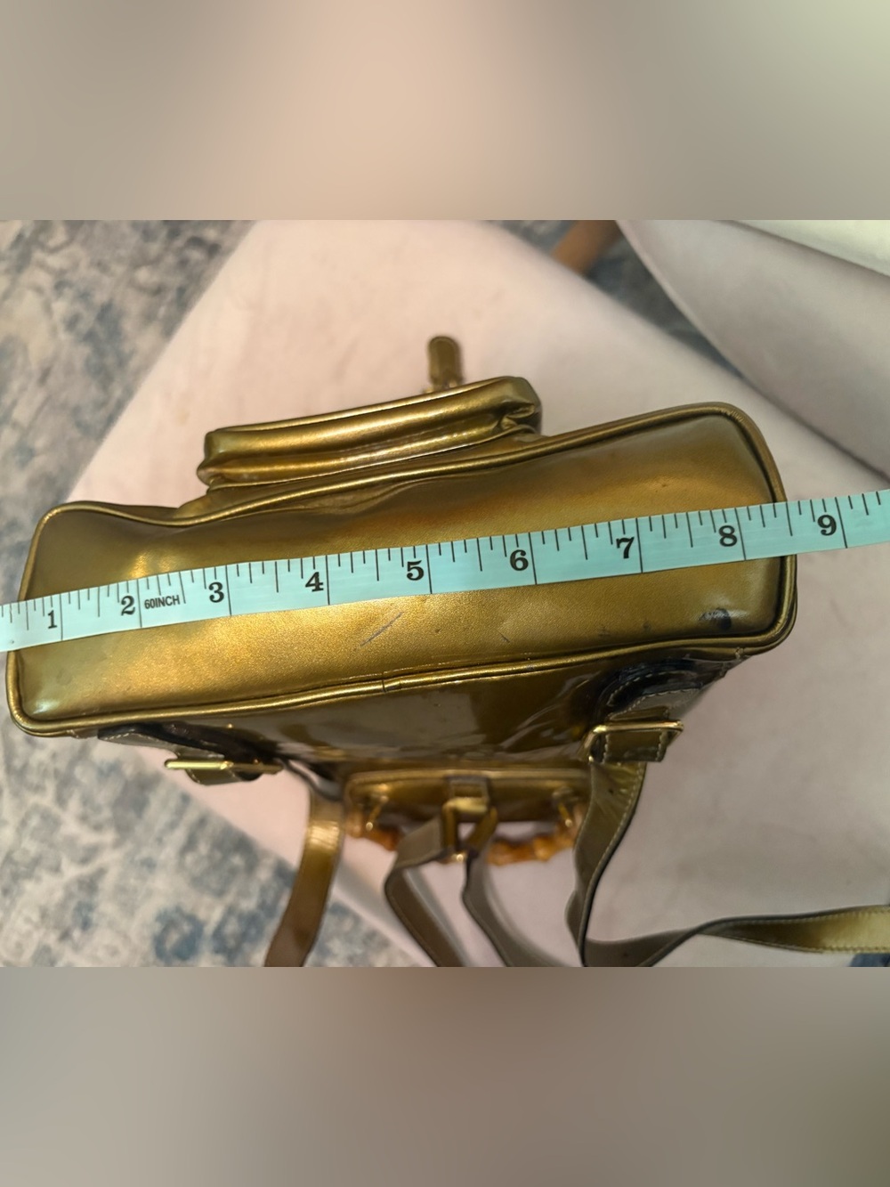 GUCCI Bamboo Mini Backpack Metallic Gold - Picture 11 of 12